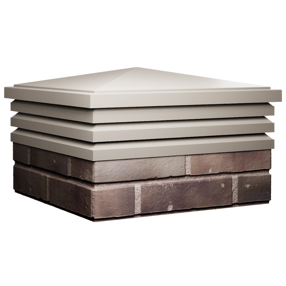 Колпак Zking Бона ХайТек Бежевый на столб 2х2 кирпича (513х513мм) в Чайковском фото