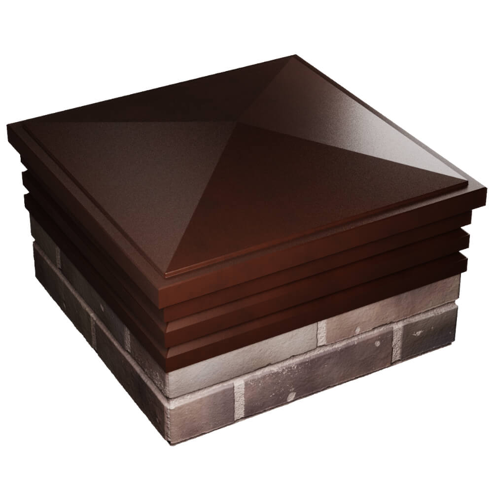 Колпак Zking Бона ХайТек Коричневый на столб 2х2 кирпича (513х513мм) в Чайковском фото