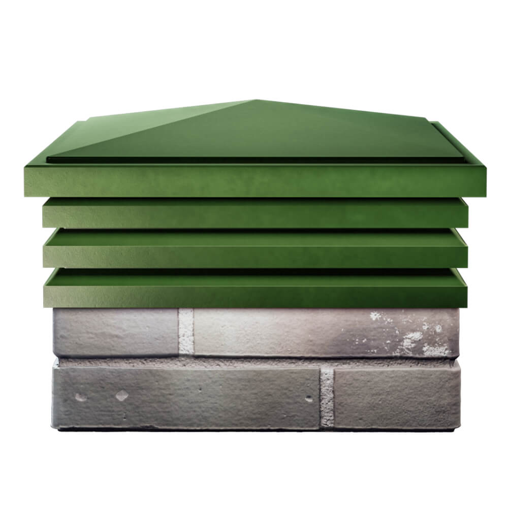 Колпак Zking Бона ХайТек Зеленый на столб 1.5х1.5 кирпича (385х385мм) Чайковский фото