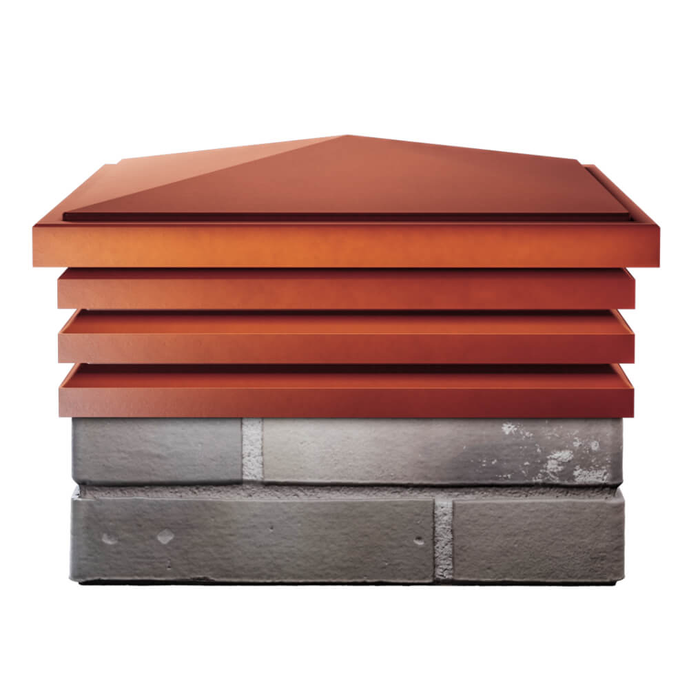 Колпак Zking Бона ХайТек Красный на столб 1.5х1.5 кирпича (385х385мм) Чайковский фото