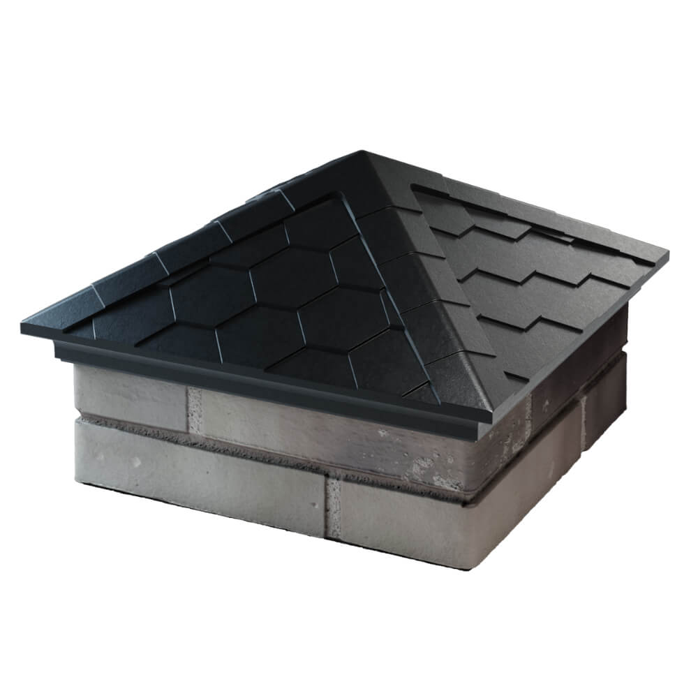 Колпак Zking Эверест Черный на столб 1.5х1.5 кирпича (390х390мм) в Чайковском фото