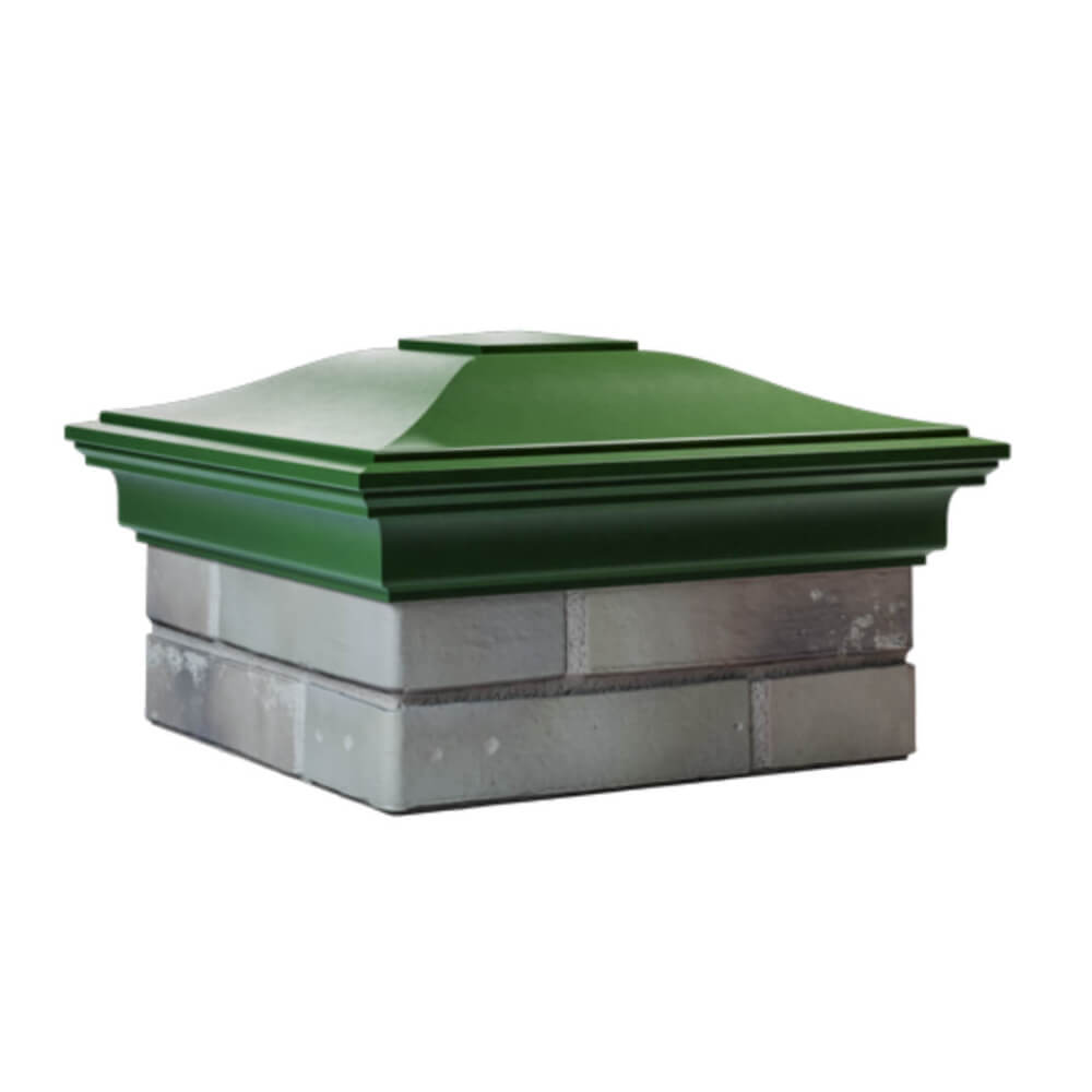 Колпак Zking Монблан Зеленый на столб 1.5х1.5 еврокирпича 0.7НФ (355х355мм) в Чайковском фото