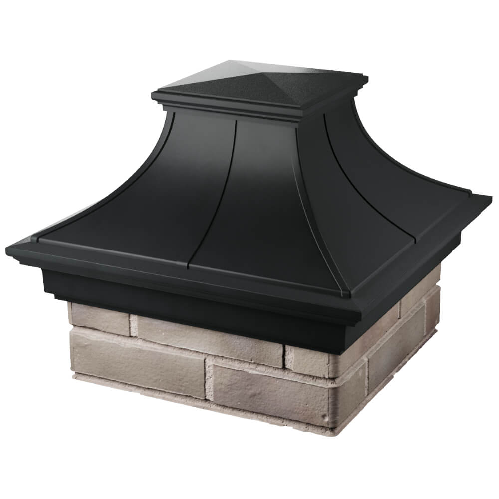 Колпак Zking Монблан Премиум Черный на столб 1.5х1.5 кирпича (385х385мм) в Чайковском фото