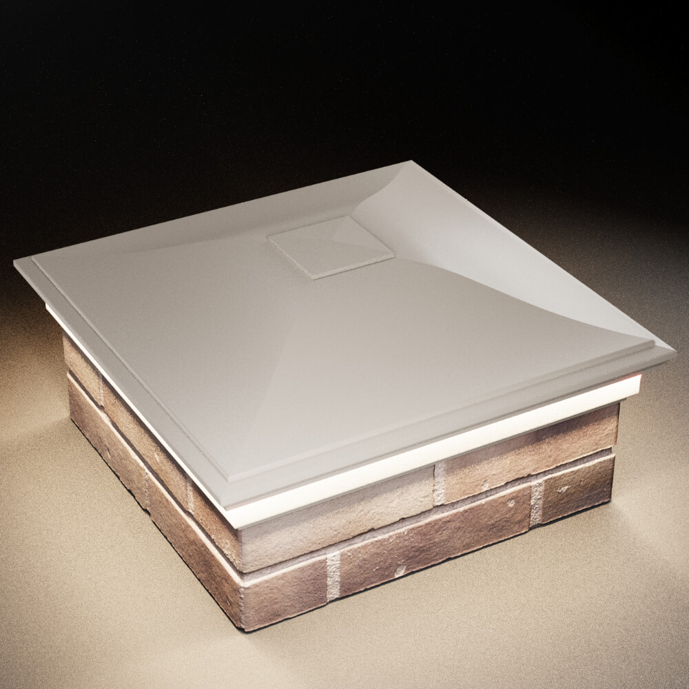 Колпак Zking Монблан Бежевый на столб 2х2 кирпича (515х515мм) c подсветкой в Чайковском фото