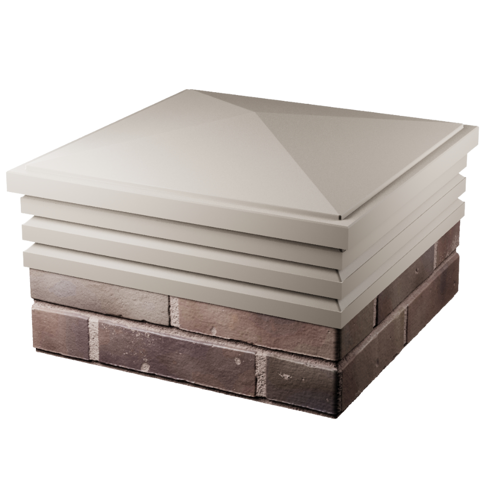 Колпак Zking Бона ХайТек Бежевый на столб 2х2 кирпича (513х513мм) в Чайковском фото