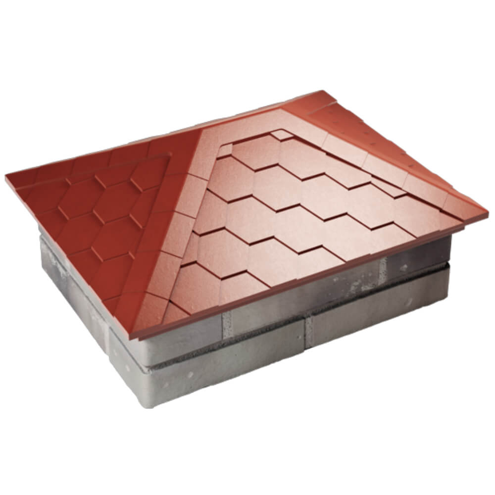 Колпак Zking Эверест Красный на столб 2х1.5 кирпича (520х390мм) Чайковский фото