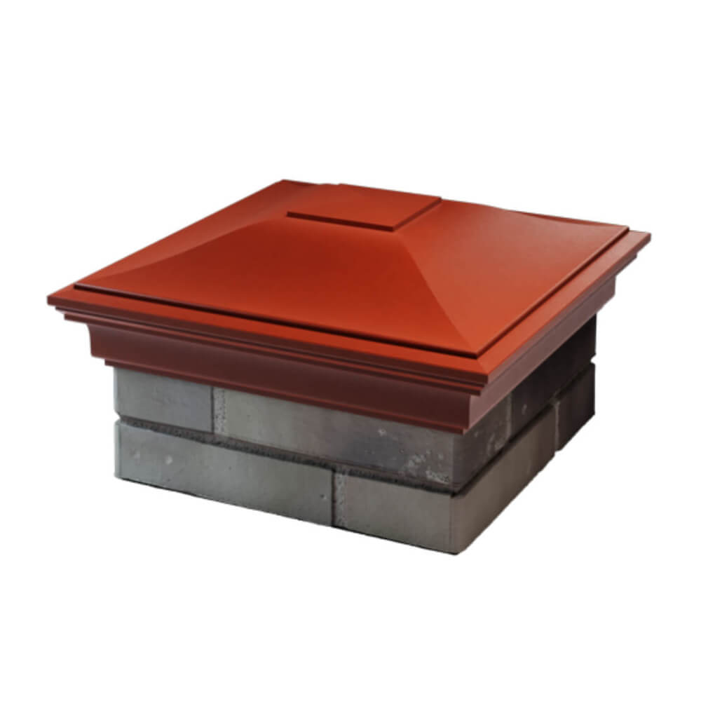 Колпак Zking Монблан Красный на столб 1.5х1.5 еврокирпича 0.7НФ (355х355мм) в Чайковском фото