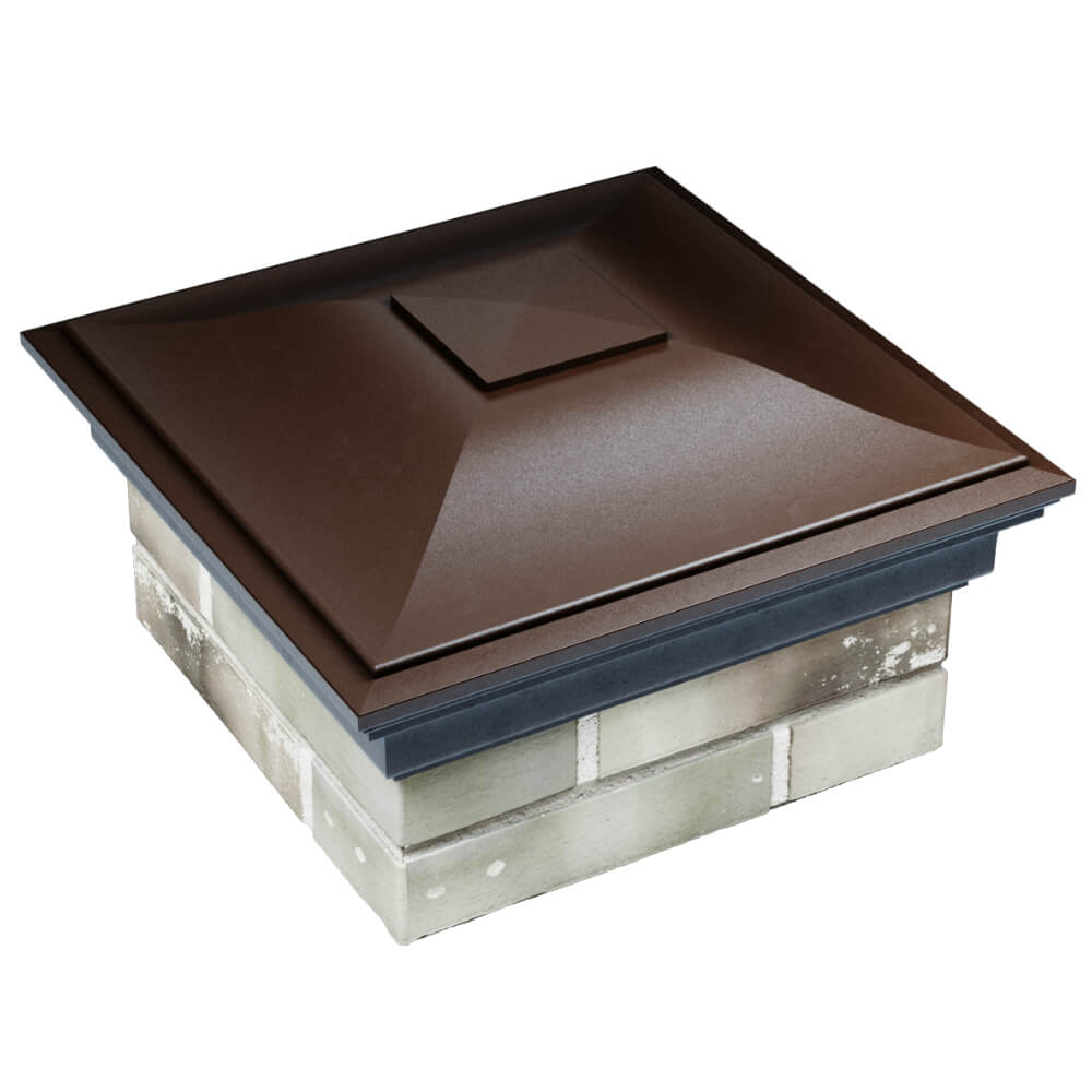 Колпак Zking Монблан Коричневый на столб 1.5х1.5 кирпича (385х385мм) в Чайковском фото