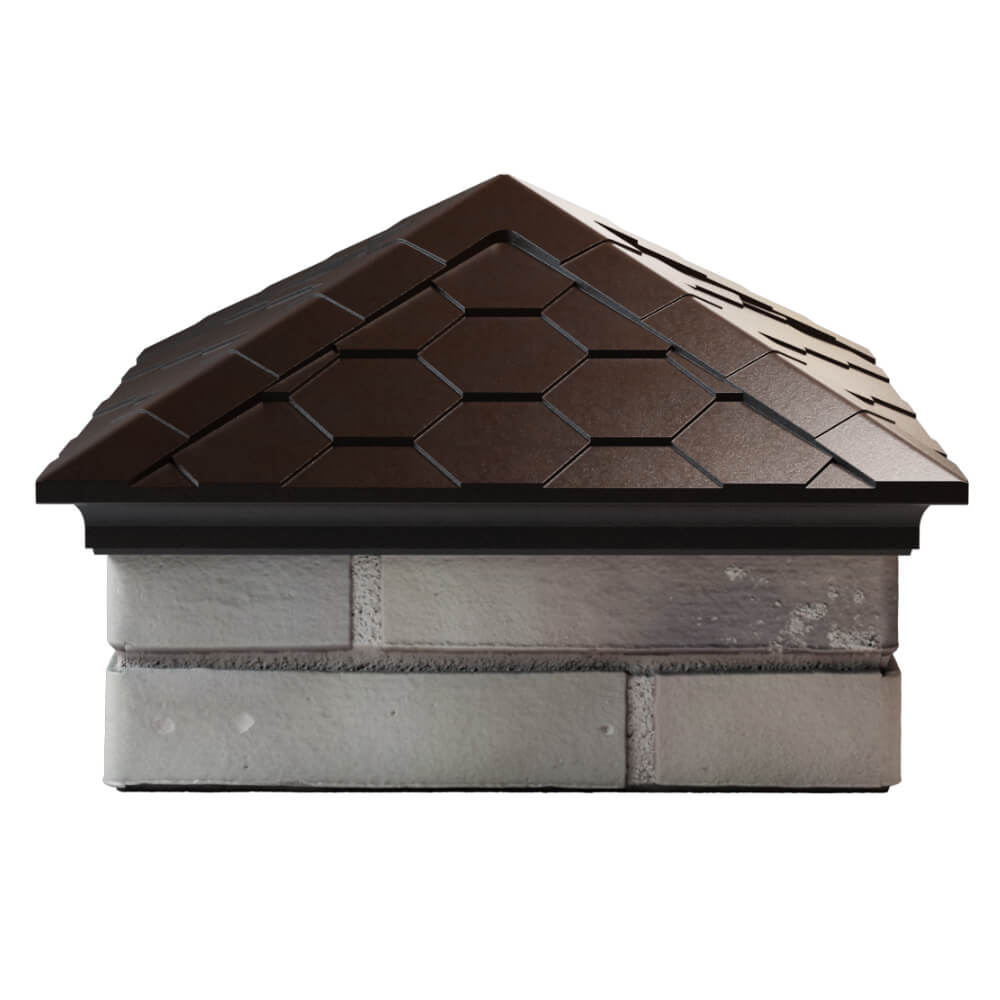 Колпак Zking Эверест Коричневый на столб 1.5х1.5 кирпича (390х390мм) Чайковский фото