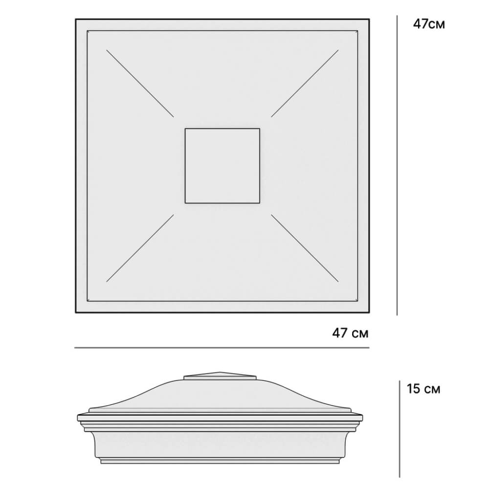 Колпак Zking Монблан Бежевый на столб 1.5х1.5 кирпича (385х385мм) в Чайковском фото