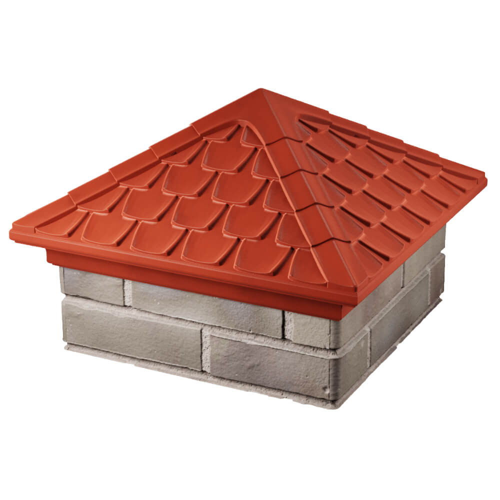 Колпак Zking Эльбрус Красный на столб 1.5х1.5 кирпича (385х385мм) в Чайковском фото