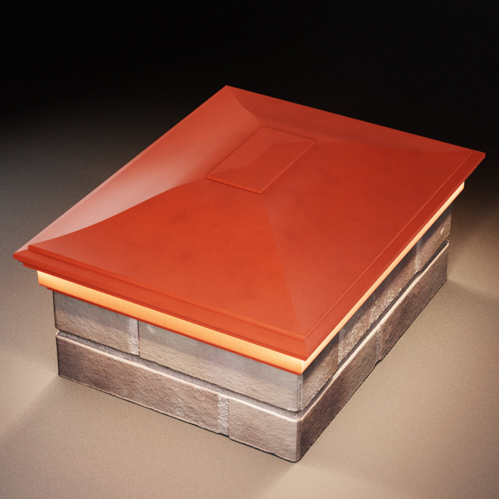 Колпак Zking Монблан Красный на столб 2х1.5 кирпича (515х385мм) c подсветкой в Чайковском фото