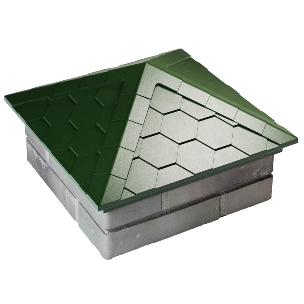 Колпак Zking Эверест Зеленый на столб 1.5х1.5 кирпича (390х390мм) в Чайковском фото