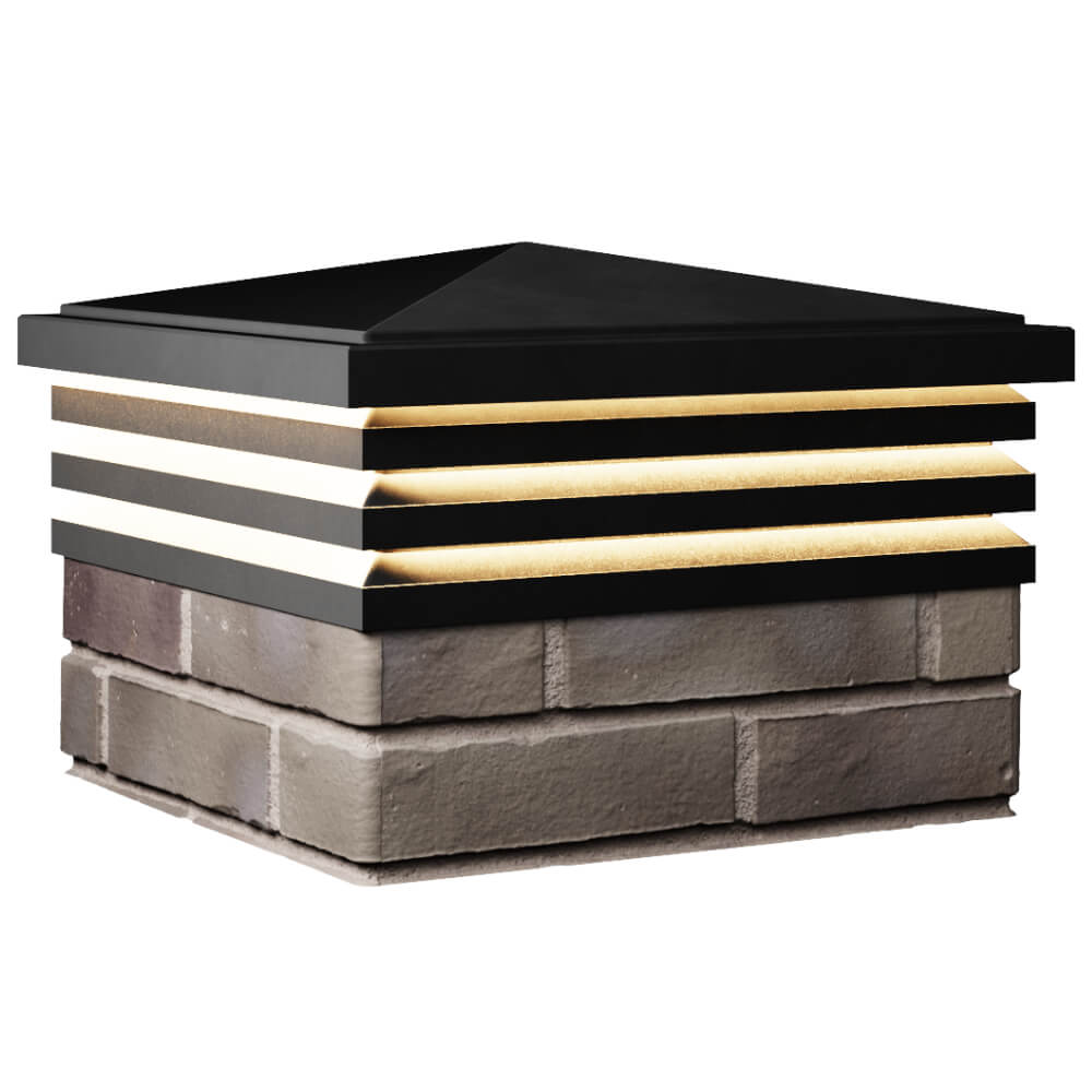 Колпак Zking Бона ХайТек Черный на столб 1.5х1.5 кирпича (385х385мм) с подсветкой в Чайковском фото