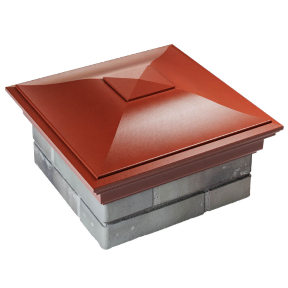 Колпак Zking Монблан Красный на столб 1.5х1.5 кирпича (385х385мм) в Чайковском фото