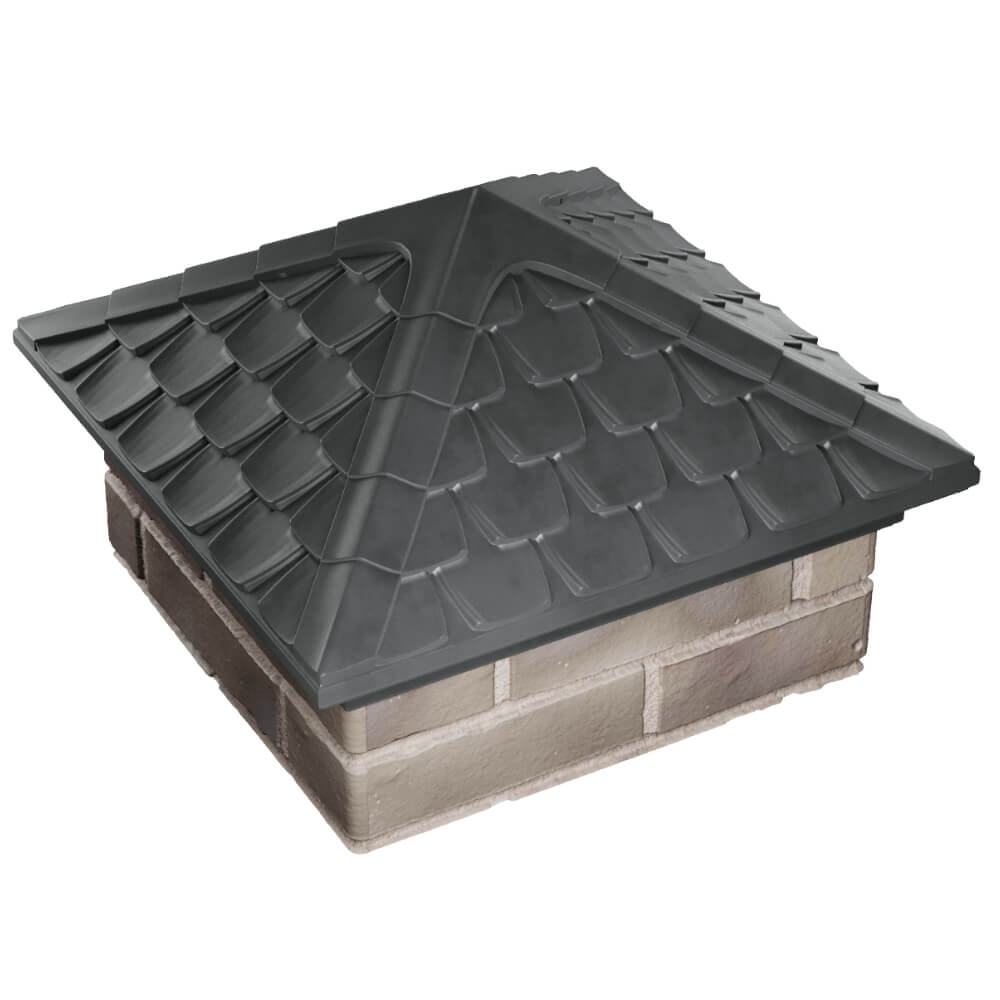 Колпак Zking Эльбрус Серый на столб 1.5х1.5 кирпича (385х385мм) в Чайковском фото