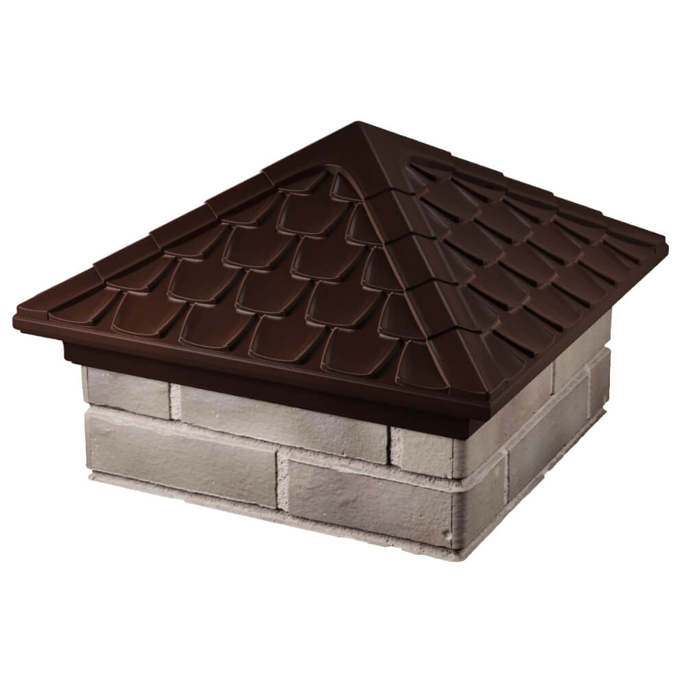 Колпак Zking Эльбрус Коричневый на столб 1.5х1.5 кирпича (385х385мм) в Чайковском фото