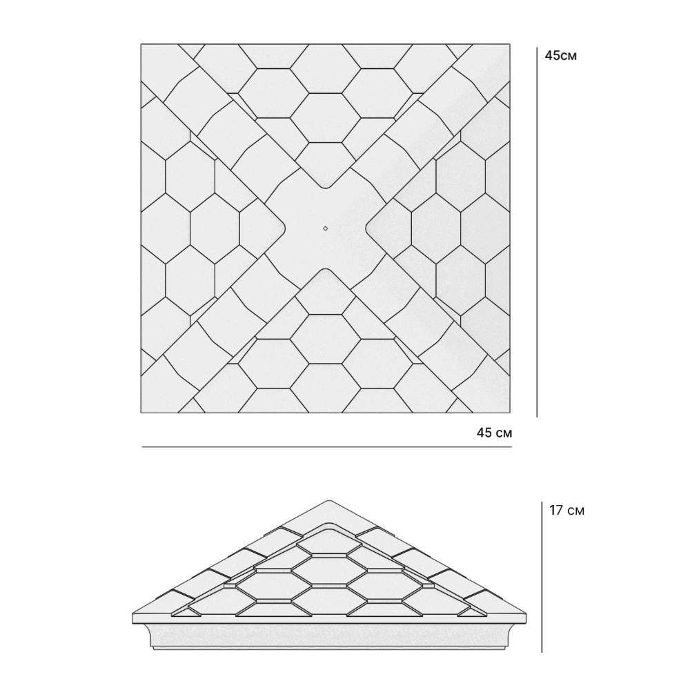 Колпак Zking Эверест Черный на столб 1.5х1.5 кирпича (390х390мм) в Чайковском фото