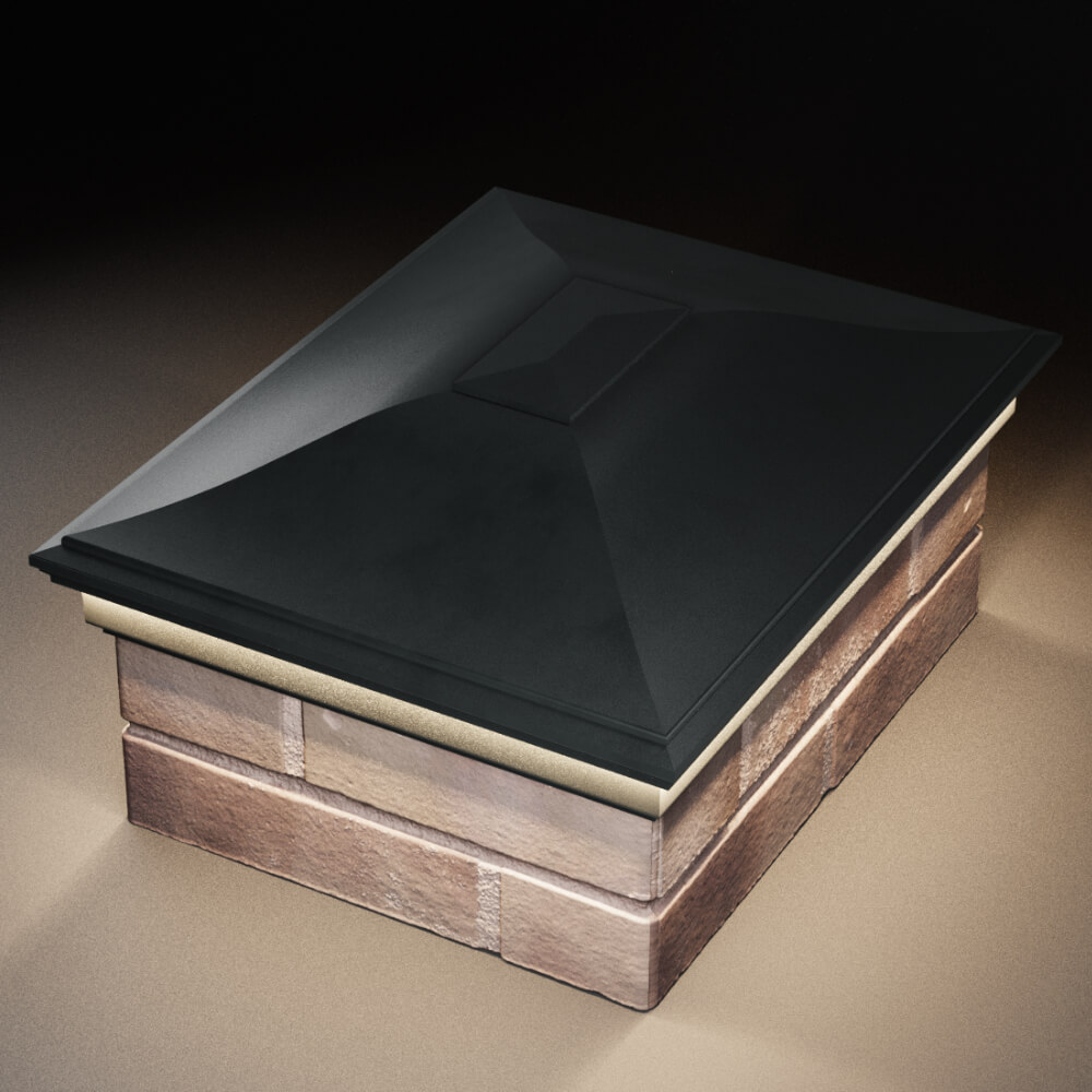 Колпак Zking Монблан Черный на столб 2х1.5 кирпича (515х385мм) c подсветкой в Чайковском фото