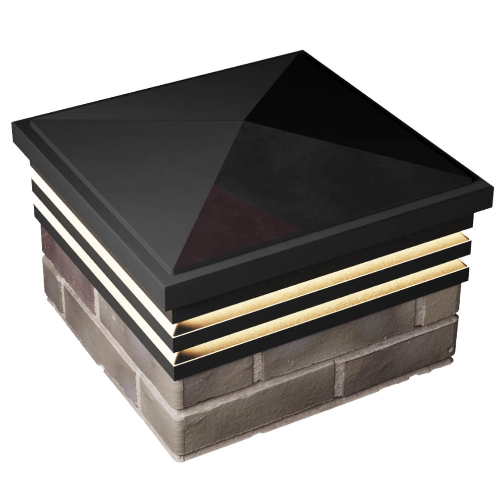 Колпак Zking Бона ХайТек Черный на столб 1.5х1.5 кирпича (385х385мм) с подсветкой в Чайковском фото