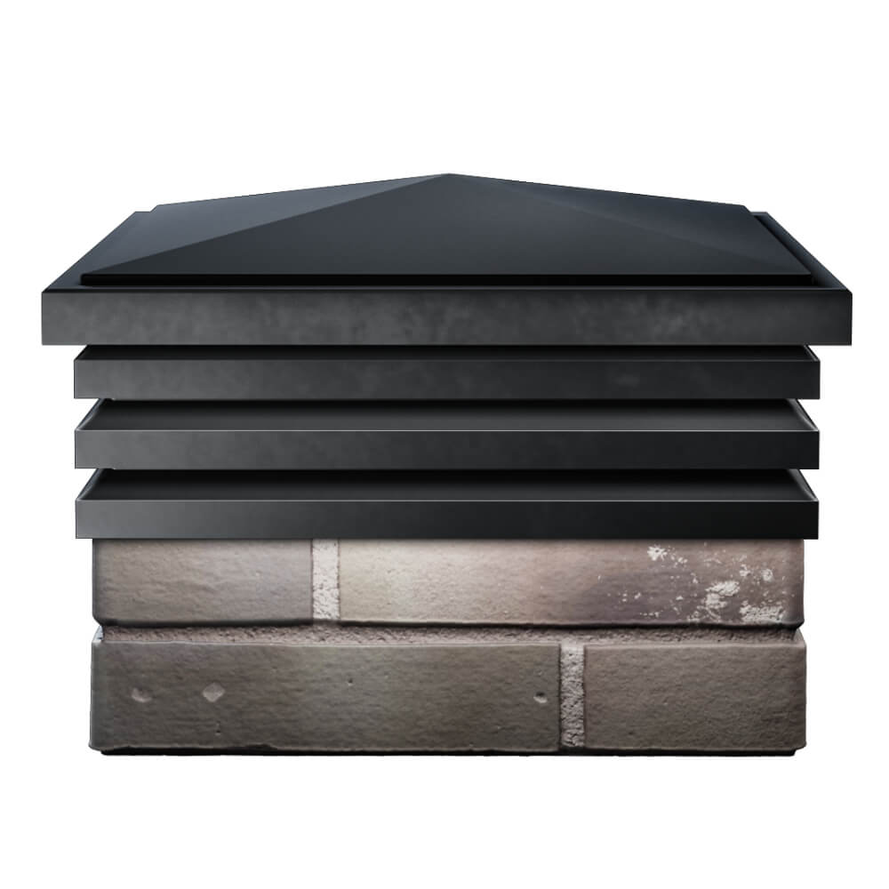 Колпак Zking Бона ХайТек Черный на столб 1.5х1.5 кирпича (385х385мм) Чайковский фото