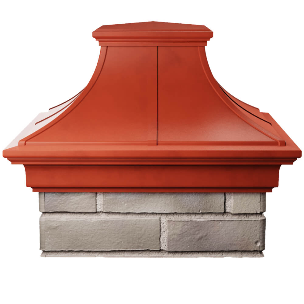 Колпак Zking Монблан Премиум Красный на столб 1.5х1.5 кирпича (385х385мм) Чайковский фото