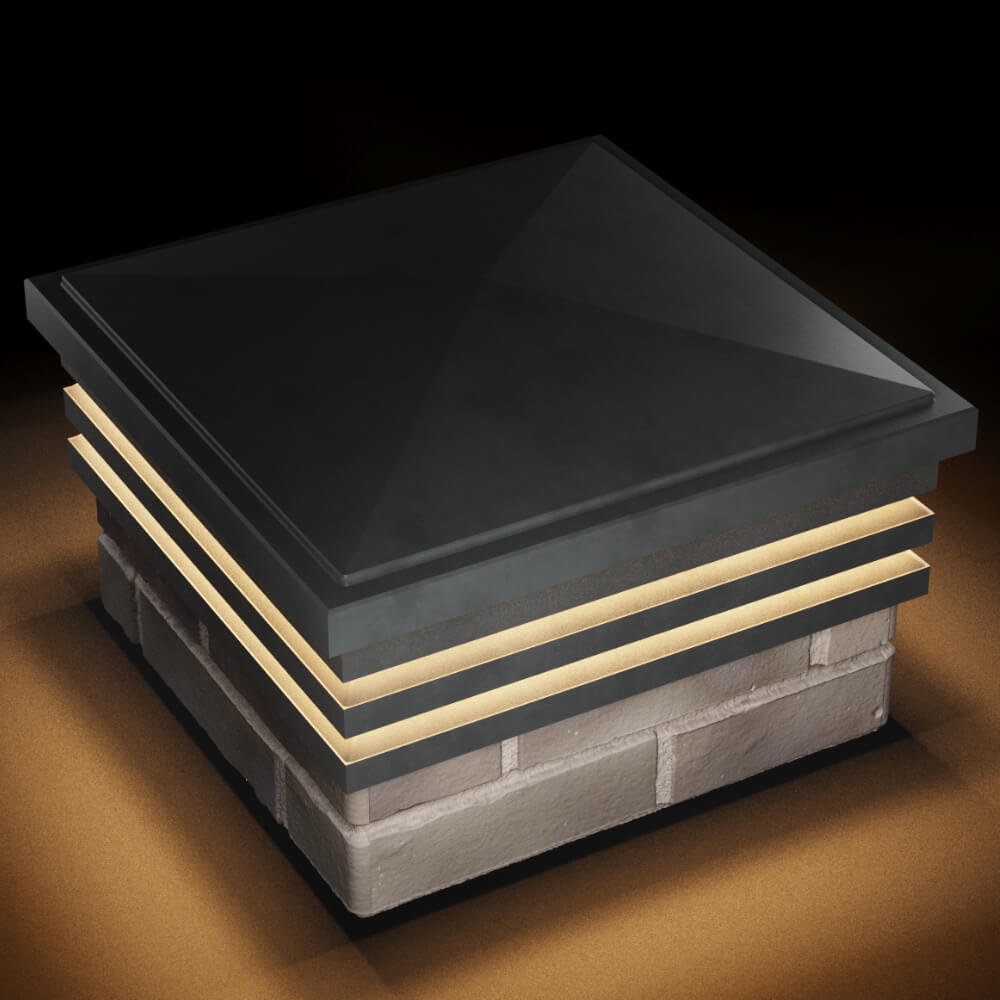 Колпак Zking Бона ХайТек Серый на столб 1.5х1.5 кирпича (385х385мм) с подсветкой в Чайковском фото