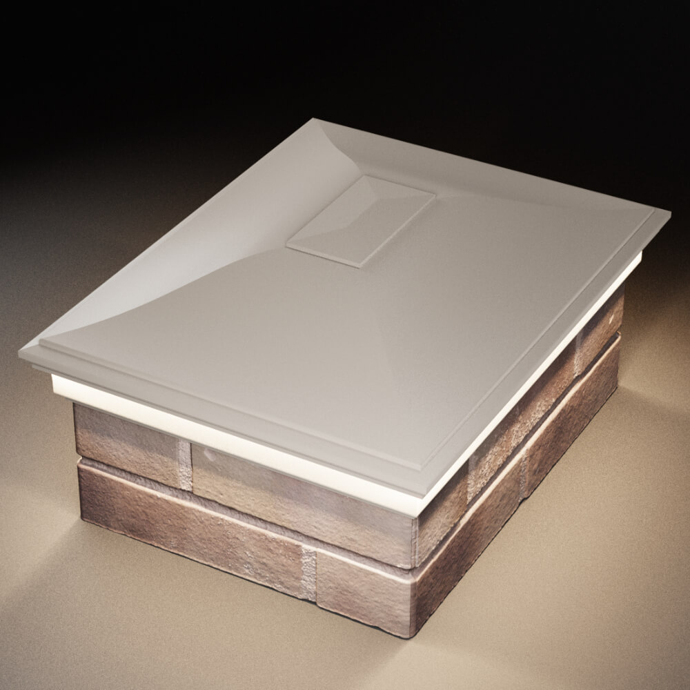 Колпак Zking Монблан Бежевый на столб 2х1.5 кирпича (515х385мм) c подсветкой в Чайковском фото