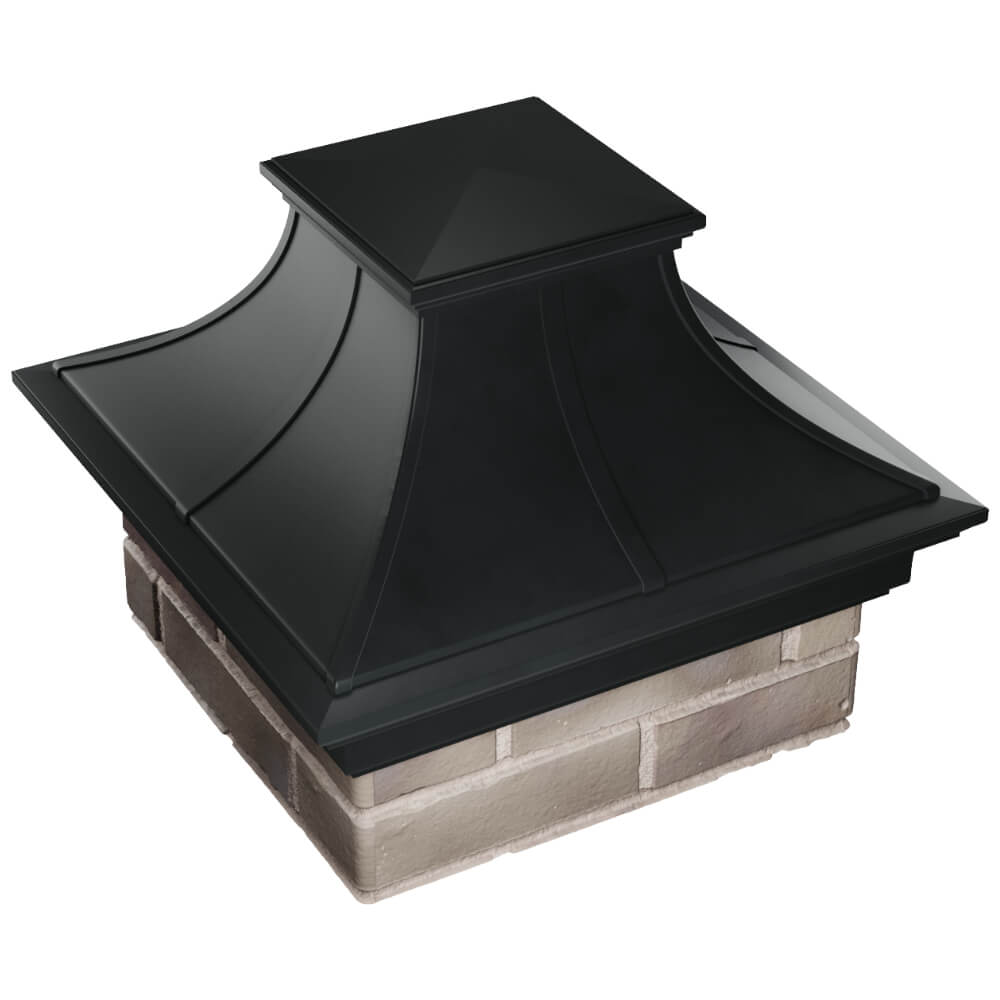 Колпак Zking Монблан Премиум Черный на столб 1.5х1.5 кирпича (385х385мм) в Чайковском фото