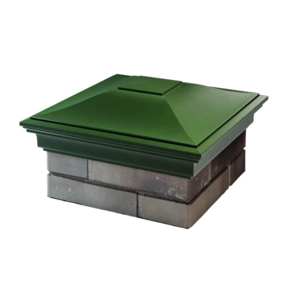 Колпак Zking Монблан Зеленый на столб 1.5х1.5 еврокирпича 0.7НФ (355х355мм) в Чайковском фото