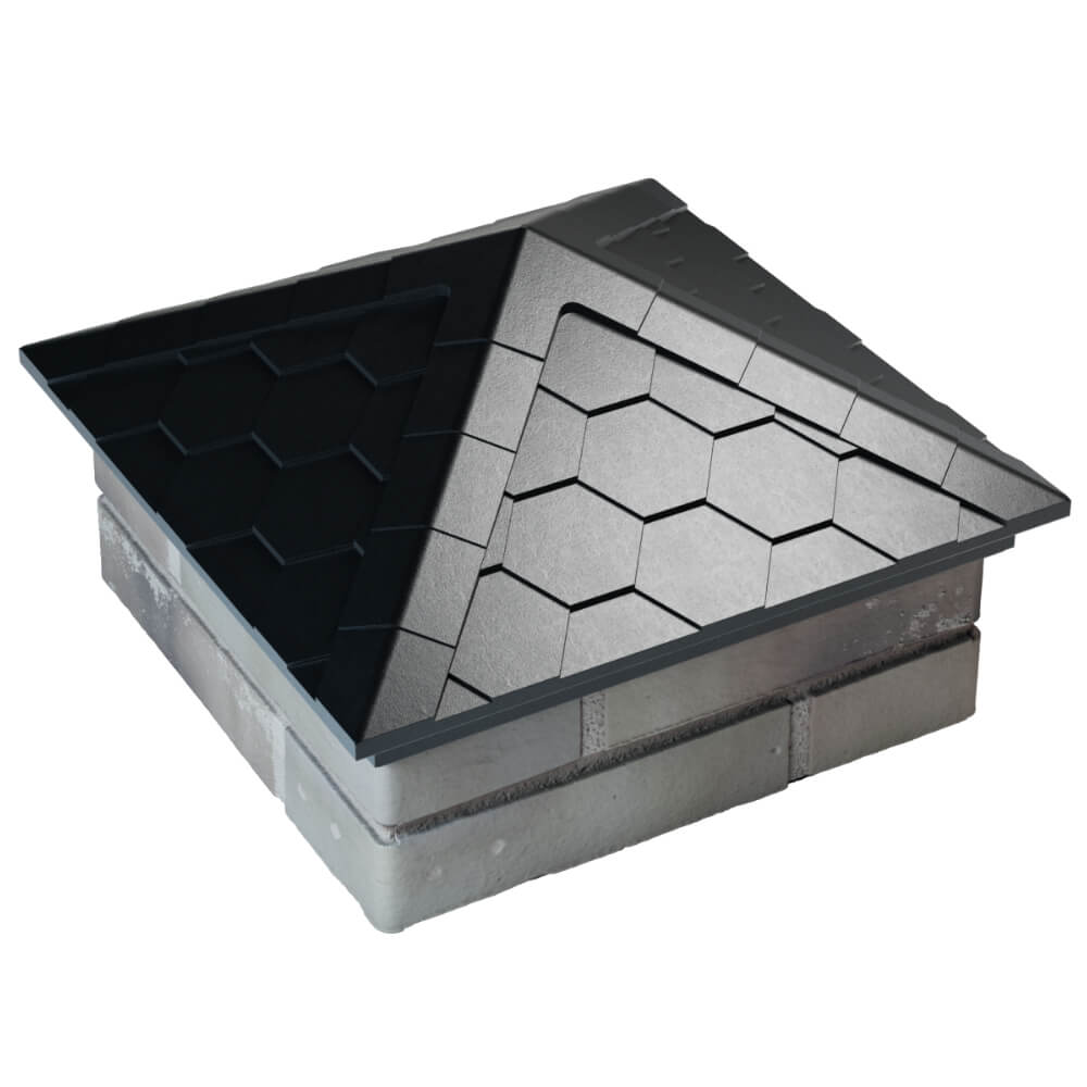 Колпак Zking Эверест Черный на столб 1.5х1.5 кирпича (390х390мм) в Чайковском фото