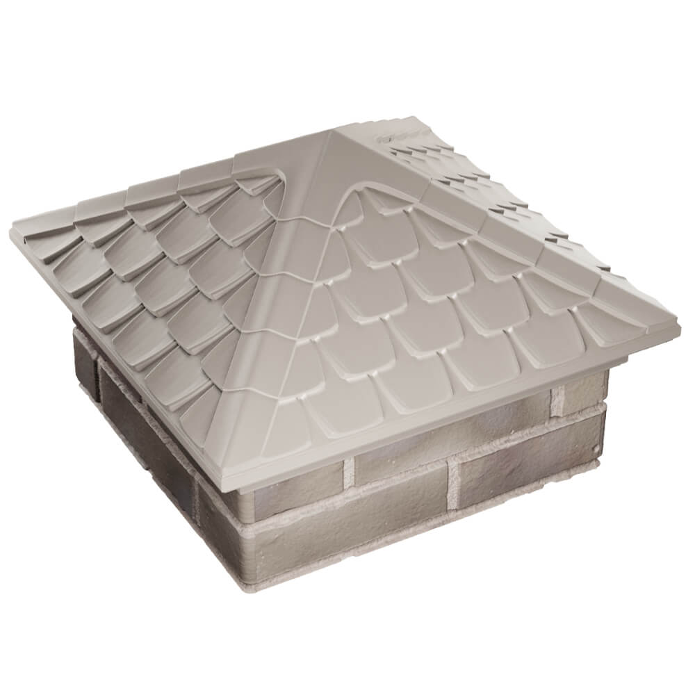 Колпак Zking Эльбрус Бежевый на столб 1.5х1.5 кирпича (385х385мм) в Чайковском фото