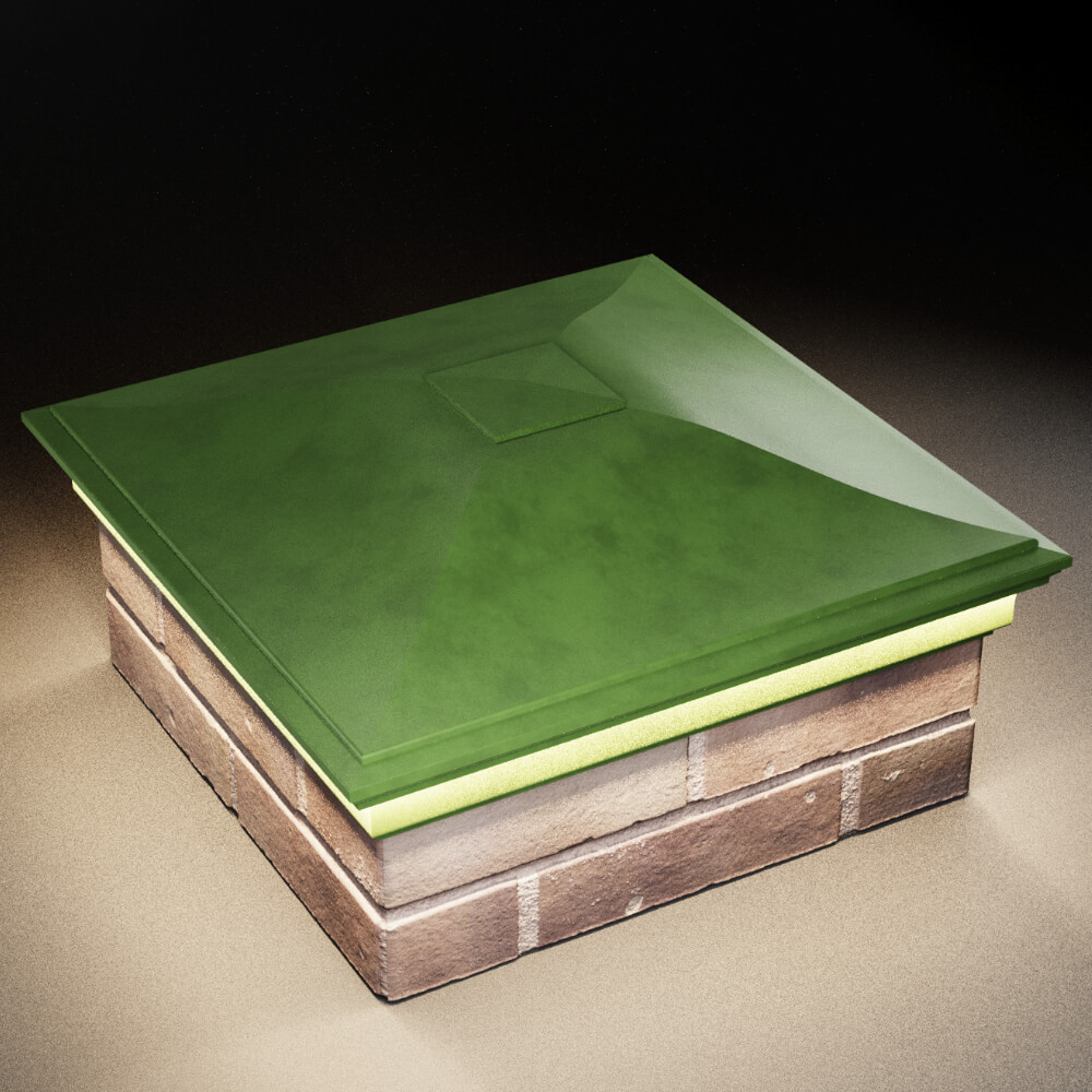 Колпак Zking Монблан Зеленый на столб 2х2 кирпича (515х515мм) c подсветкой в Чайковском фото