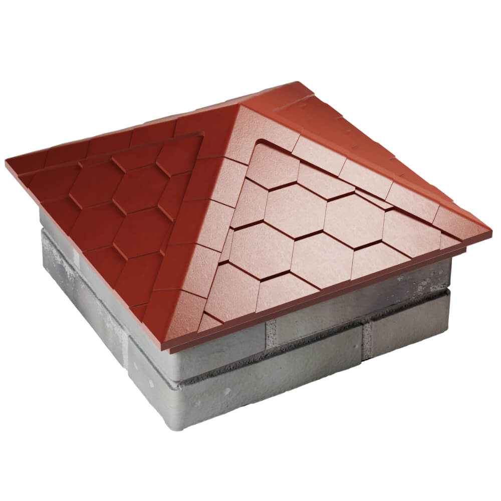 Колпак Zking Эверест Красный на столб 1.5х1.5 кирпича (390х390мм) в Чайковском фото