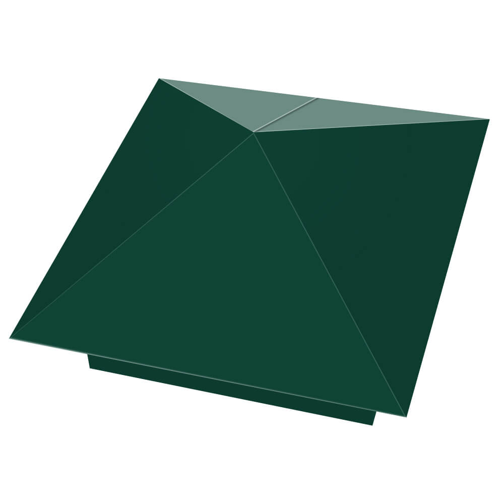 Колпак металлический 390х390мм RAL6005 Зеленый Мох заборный Чайковский фото