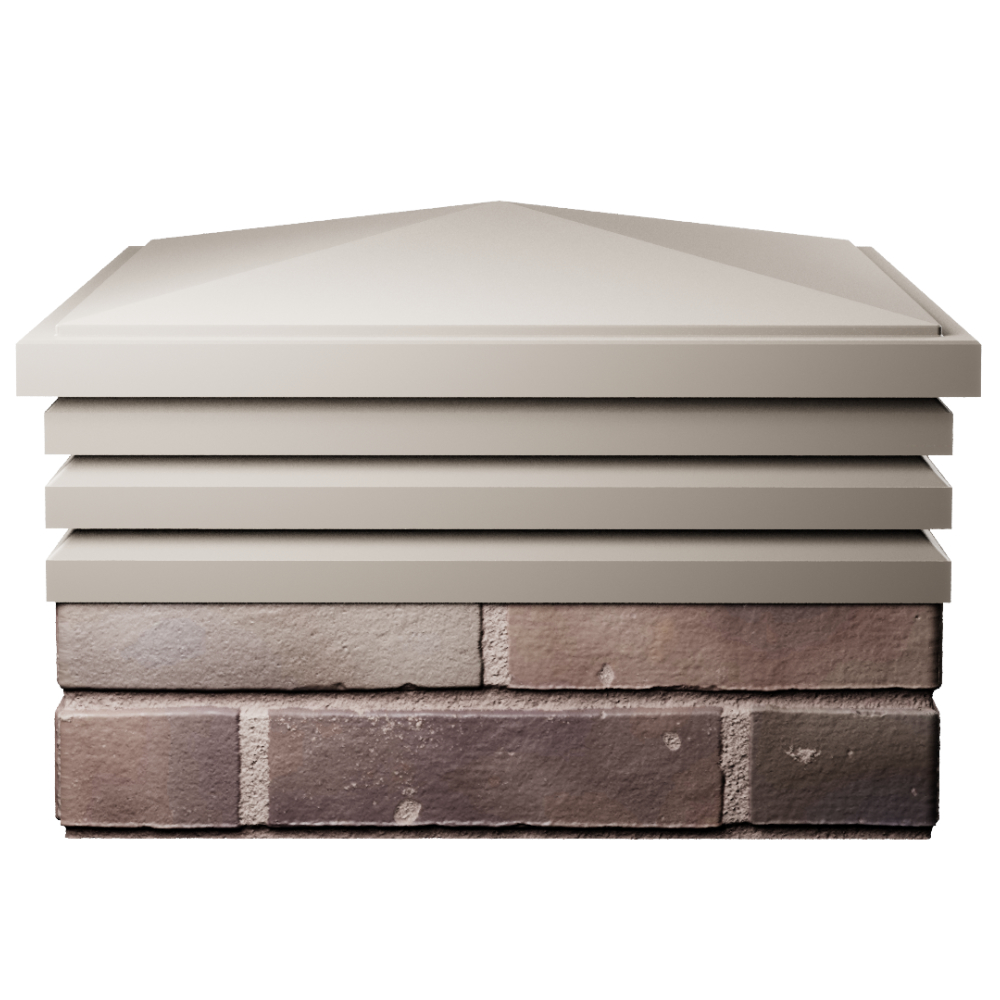 Колпак Zking Бона ХайТек Бежевый на столб 2х2 кирпича (513х513мм) Чайковский фото