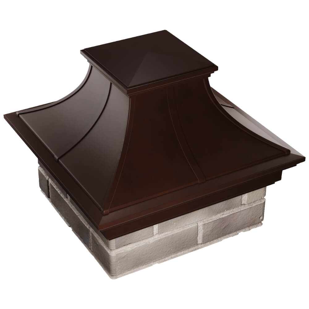 Колпак Zking Монблан Премиум Коричневый на столб 1.5х1.5 кирпича (385х385мм) в Чайковском фото