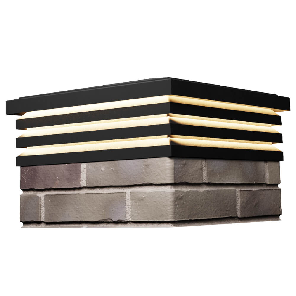 Колпак Zking Бона ХайТек Черный на столб 1.5х1.5 кирпича (385х385мм) с подсветкой в Чайковском фото