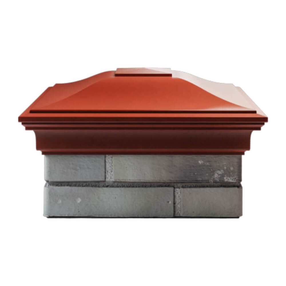Колпак Zking Монблан Красный на столб 1.5х1.5 еврокирпича 0.7НФ (355х355мм) Чайковский фото