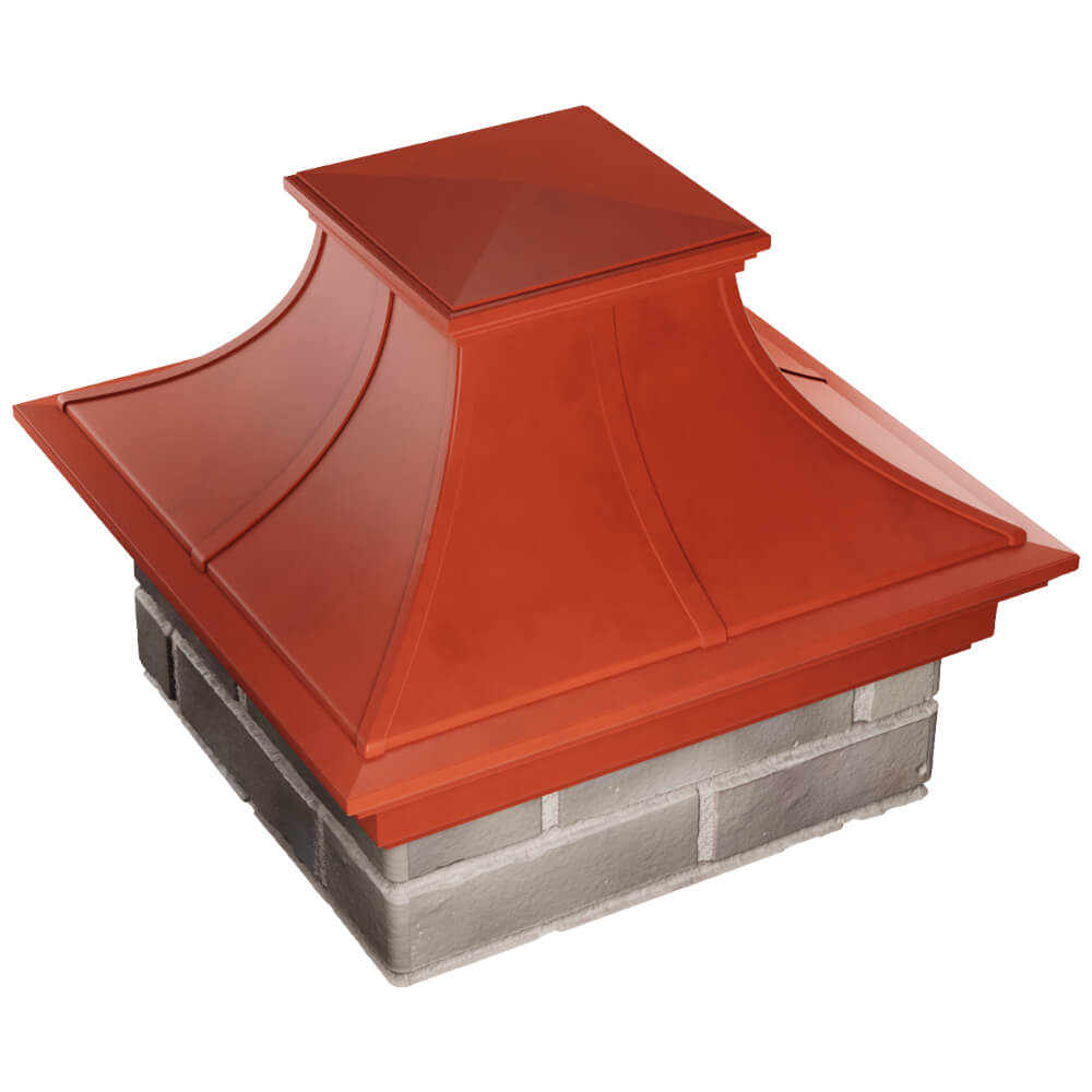 Колпак Zking Монблан Премиум Красный на столб 1.5х1.5 кирпича (385х385мм) в Чайковском фото