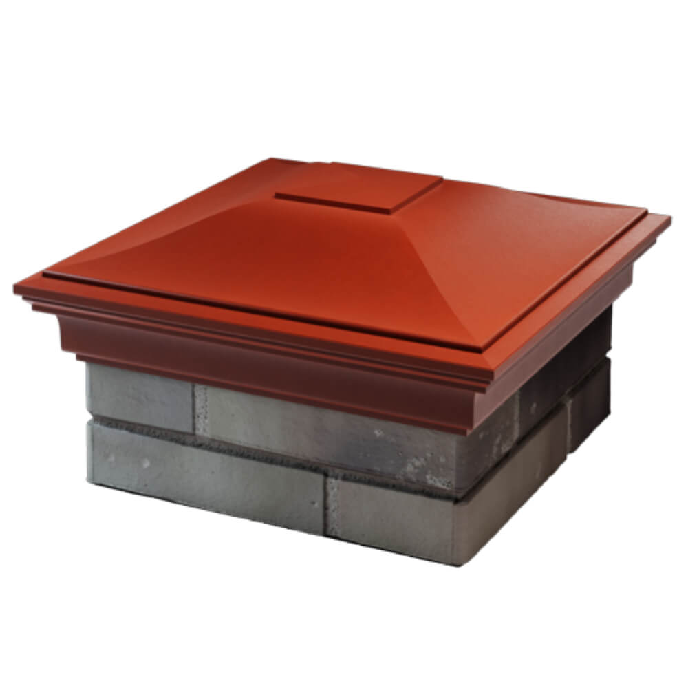 Колпак Zking Монблан Красный на столб 1.5х1.5 кирпича (385х385мм) в Чайковском фото