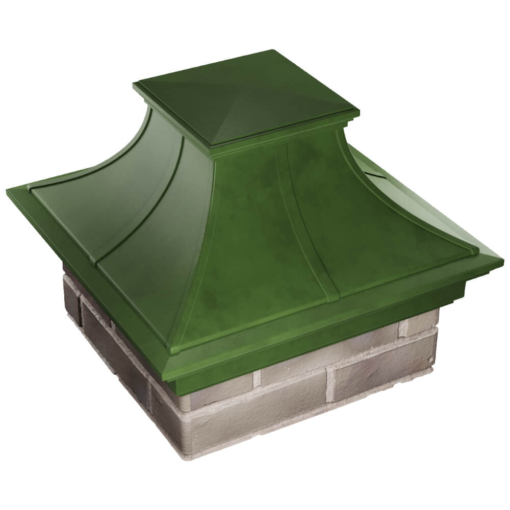 Колпак Zking Монблан Премиум Зеленый на столб 1.5х1.5 кирпича (385х385мм) в Чайковском фото