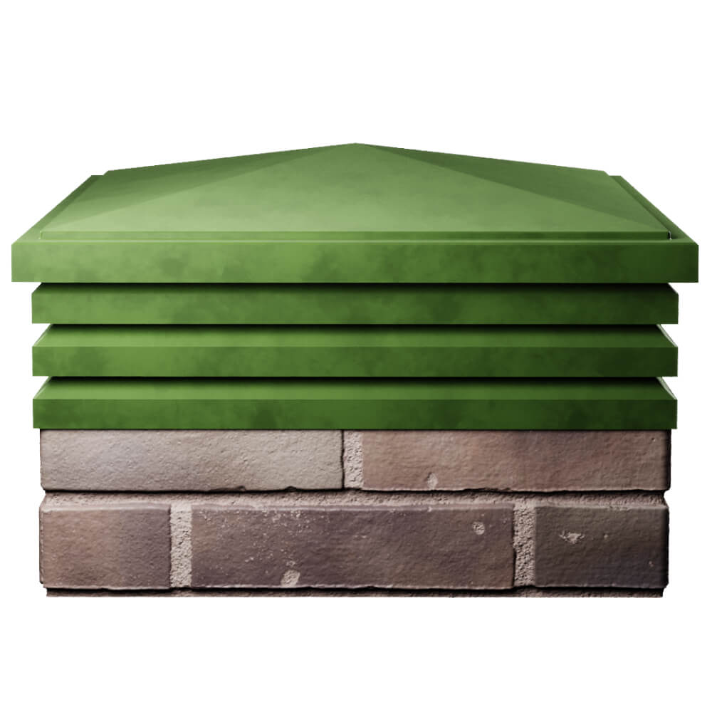 Колпак Zking Бона ХайТек Зеленый на столб 2х2 кирпича (513х513мм) Чайковский фото