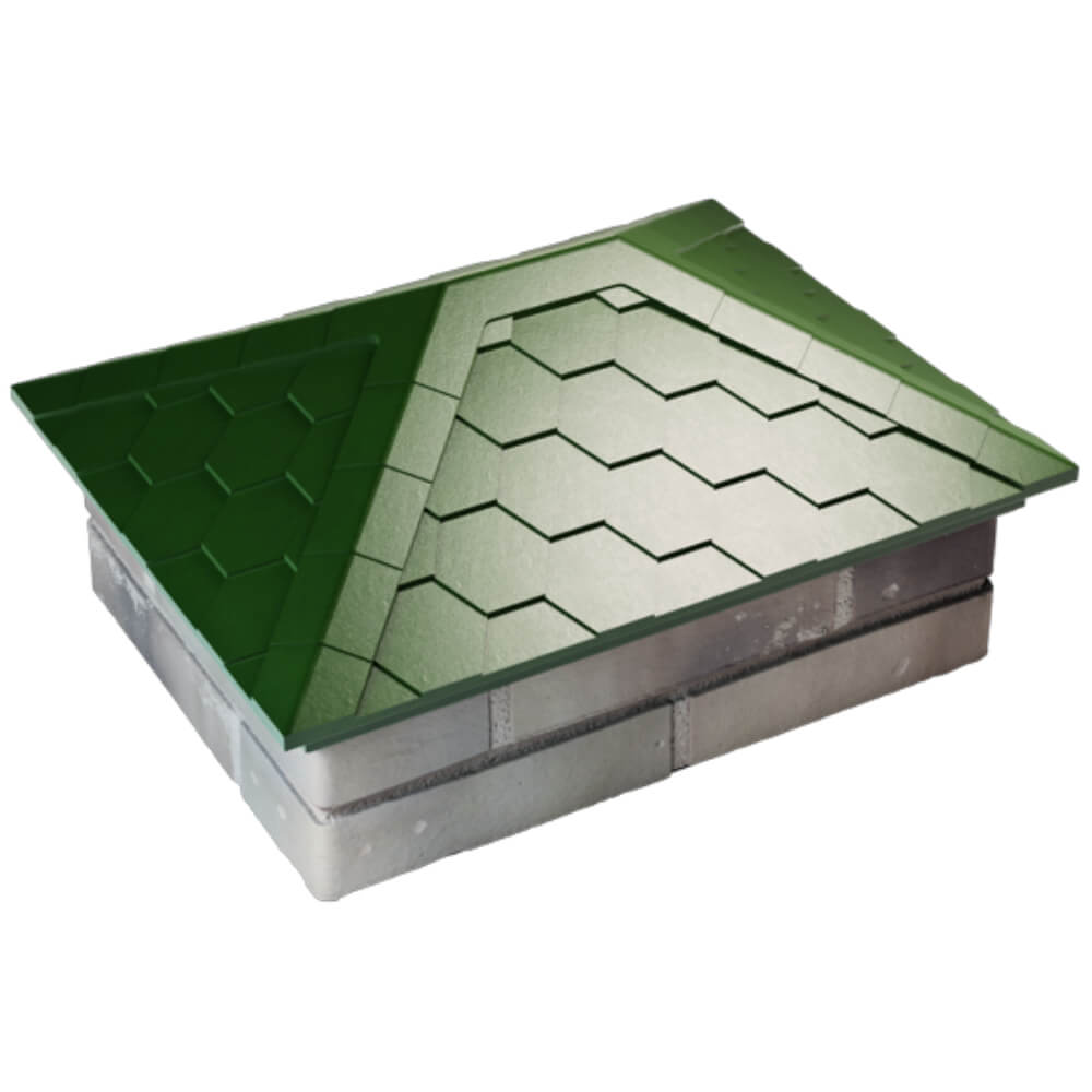 Колпак Zking Эверест Зеленый на столб 2х1.5 кирпича (520х390мм) Чайковский фото