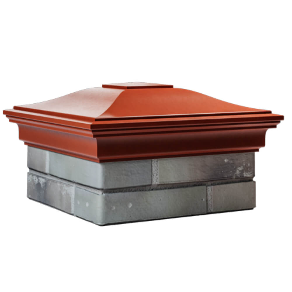 Колпак Zking Монблан Красный на столб 1.5х1.5 кирпича (385х385мм) в Чайковском фото