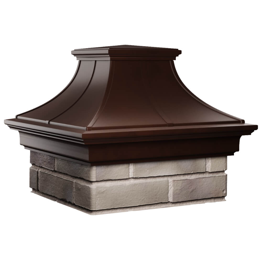 Колпак Zking Монблан Премиум Коричневый на столб 1.5х1.5 кирпича (385х385мм) в Чайковском фото