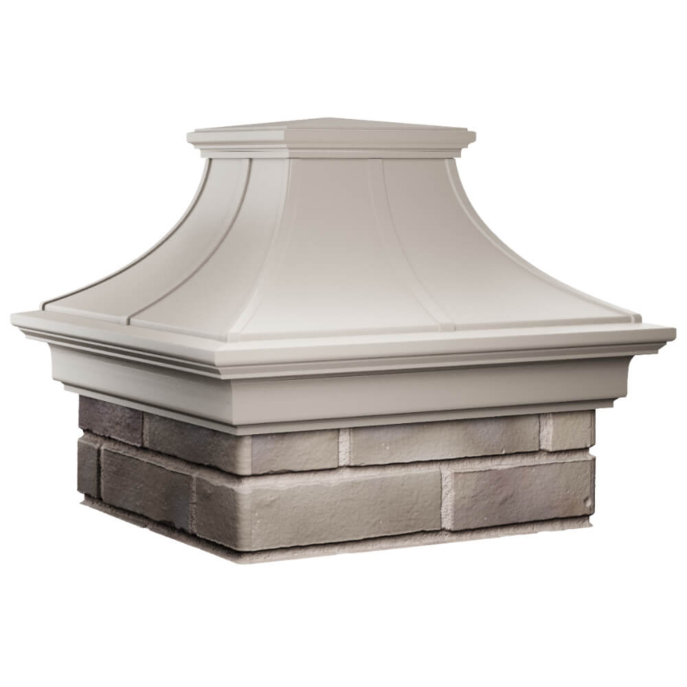 Колпак Zking Монблан Премиум Бежевый на столб 1.5х1.5 кирпича (385х385мм) в Чайковском фото