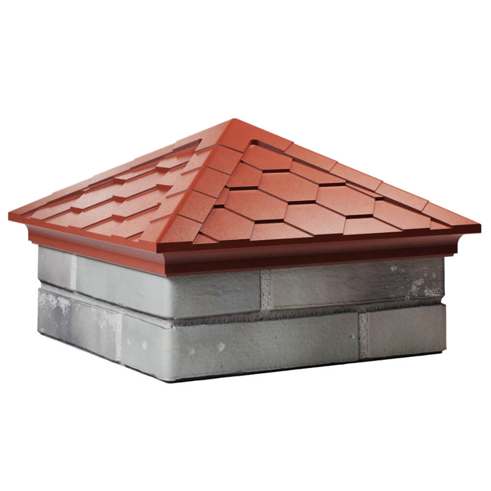 Колпак Zking Эверест Красный на столб 1.5х1.5 кирпича (390х390мм) в Чайковском фото