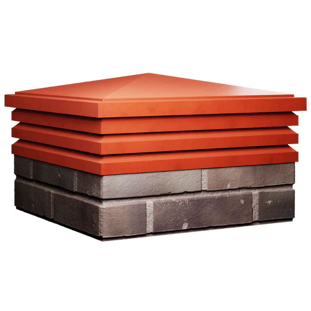 Колпак Zking Бона ХайТек Красный на столб 2х2 кирпича (513х513мм) в Чайковском фото