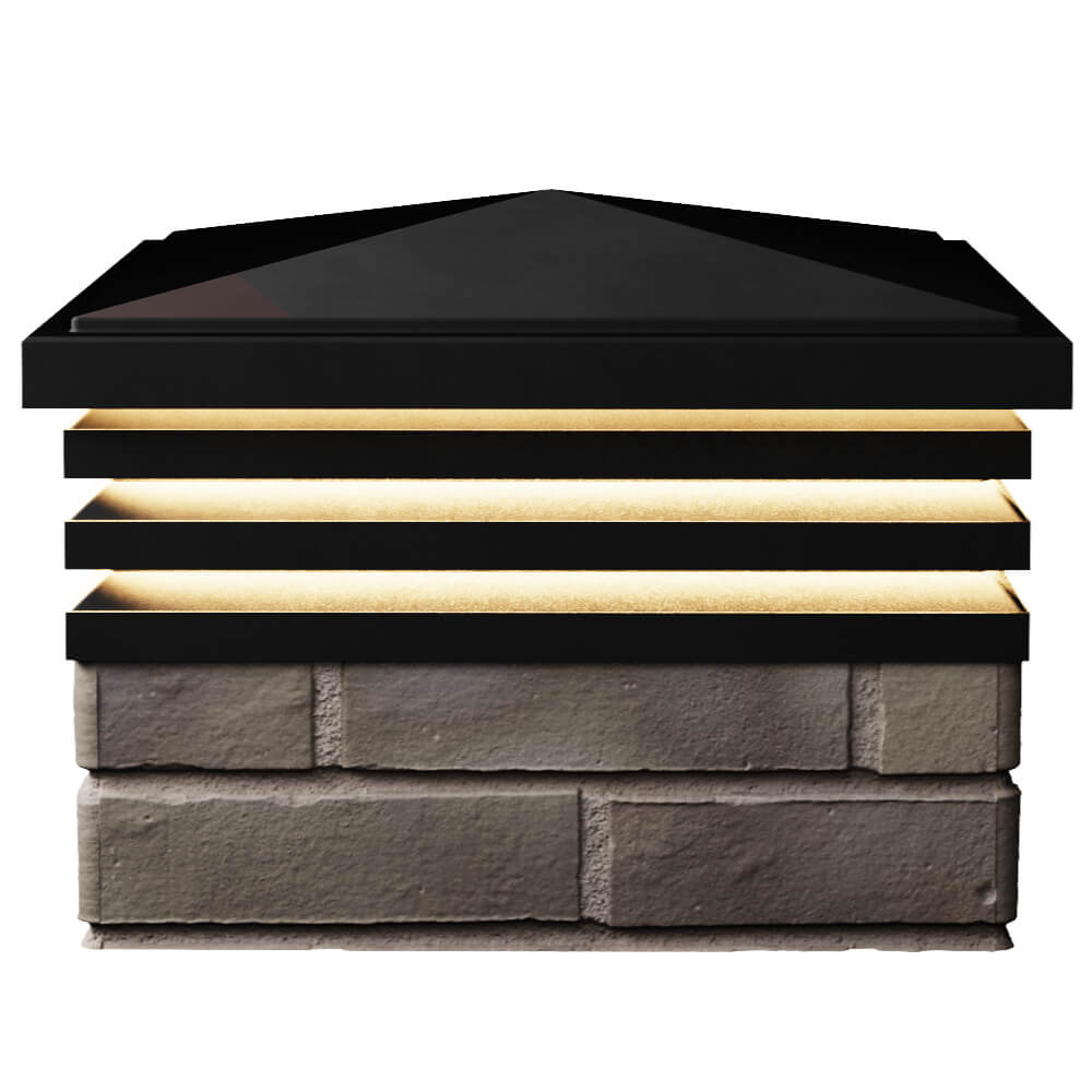 Колпак Zking Бона ХайТек Черный на столб 1.5х1.5 кирпича (385х385мм) с подсветкой в Чайковском фото